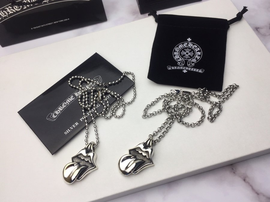 一比一複刻Chrome Hearts克羅心飾品 大號滾石舌頭吊墜項鍊