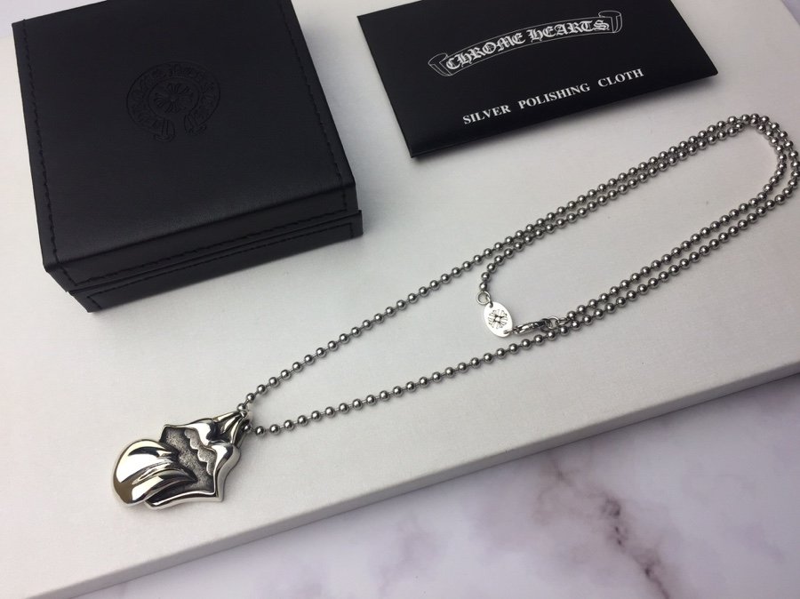 一比一複刻Chrome Hearts克羅心飾品 大號滾石舌頭吊墜項鍊
