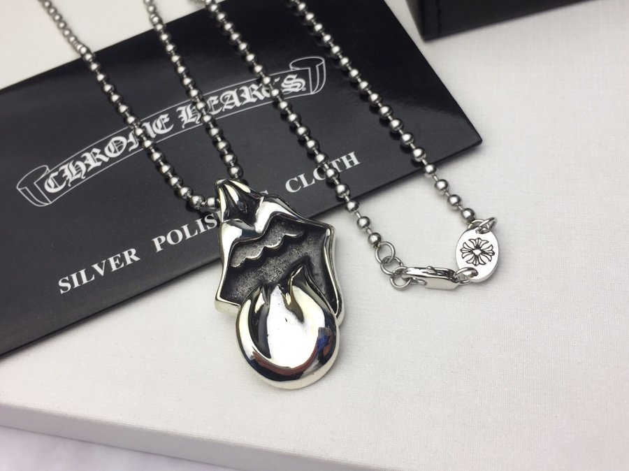 一比一複刻Chrome Hearts克羅心飾品 大號滾石舌頭吊墜項鍊
