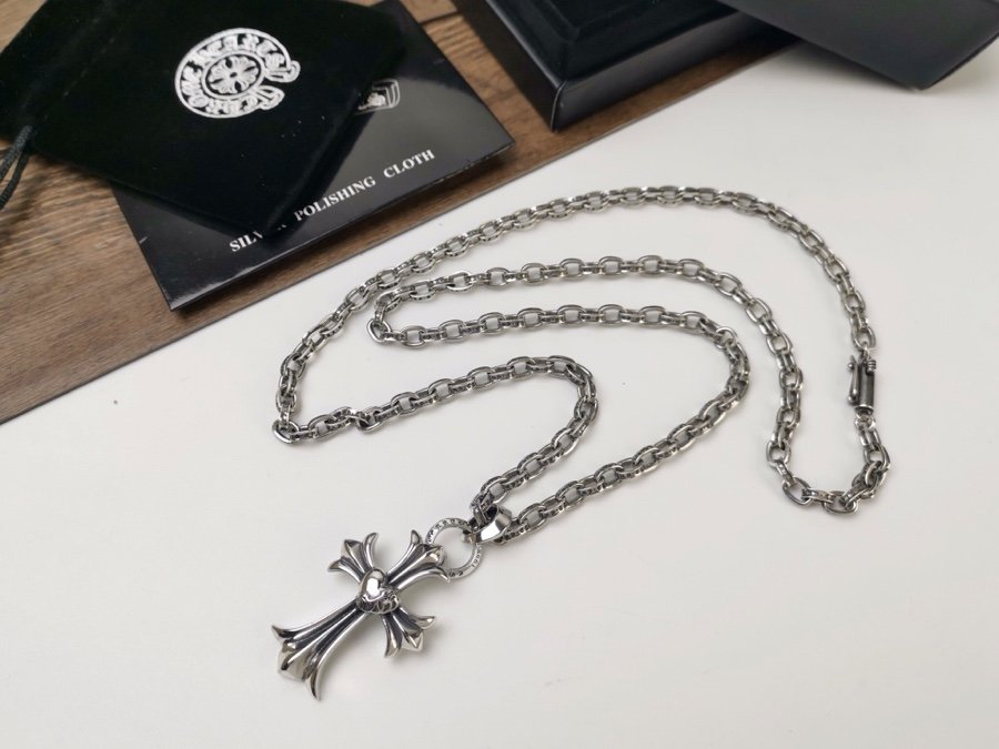 複刻Chrome Hearts克羅心飾品 桃心十字架吊墜 字母PAPERCHAIN項鍊