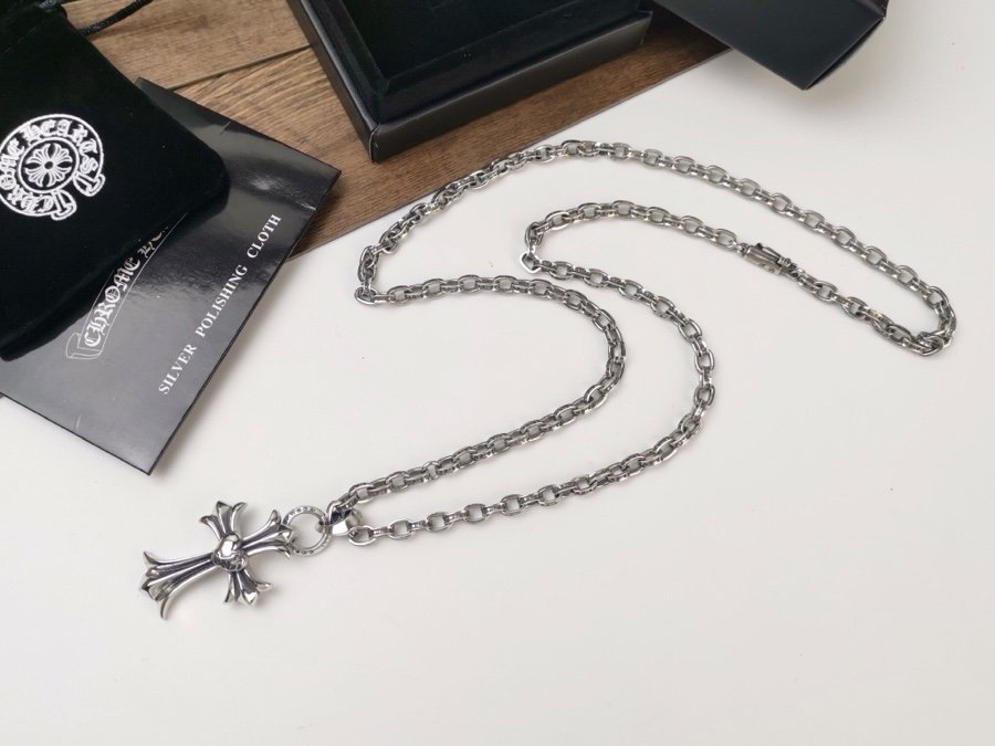 複刻Chrome Hearts克羅心飾品 桃心十字架吊墜 字母PAPERCHAIN項鍊