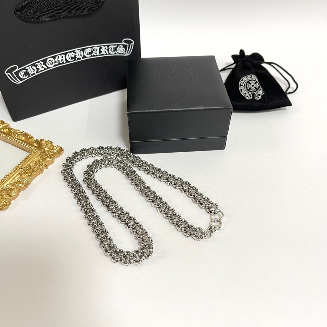 高仿Chrome Hearts克羅心飾品 十字花加粗厚重龍蝦扣項鍊
