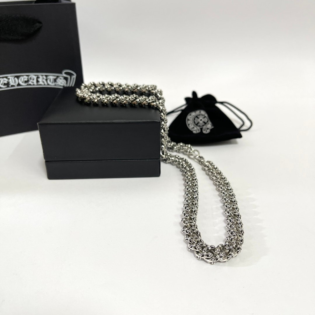 高仿Chrome Hearts克羅心飾品 十字花加粗厚重龍蝦扣項鍊