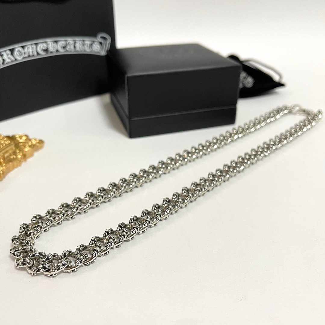 高仿Chrome Hearts克羅心飾品 十字花加粗厚重龍蝦扣項鍊