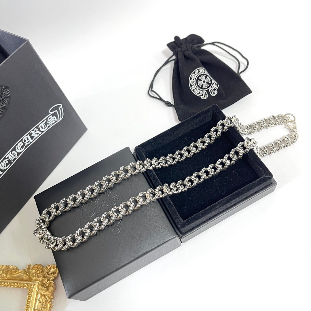 高仿Chrome Hearts克羅心飾品 十字花加粗厚重龍蝦扣項鍊