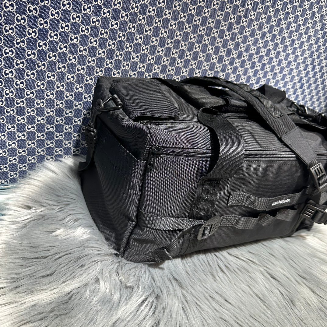 原單高仿balenciaga巴黎世家包包 黑色Army 大號 尼龍斜背手提旅行包 