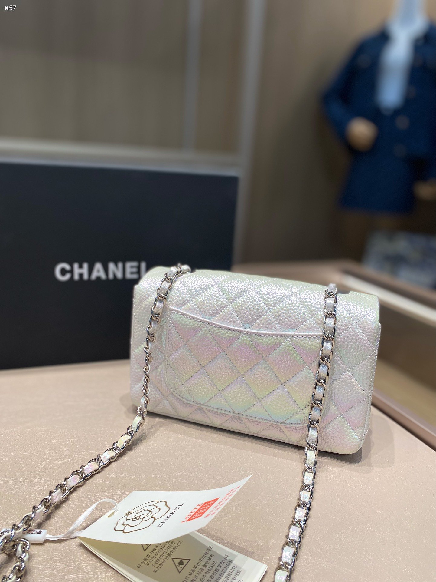 經典設計 漸變色 真皮方胖子CHANEL包包 小香加包包