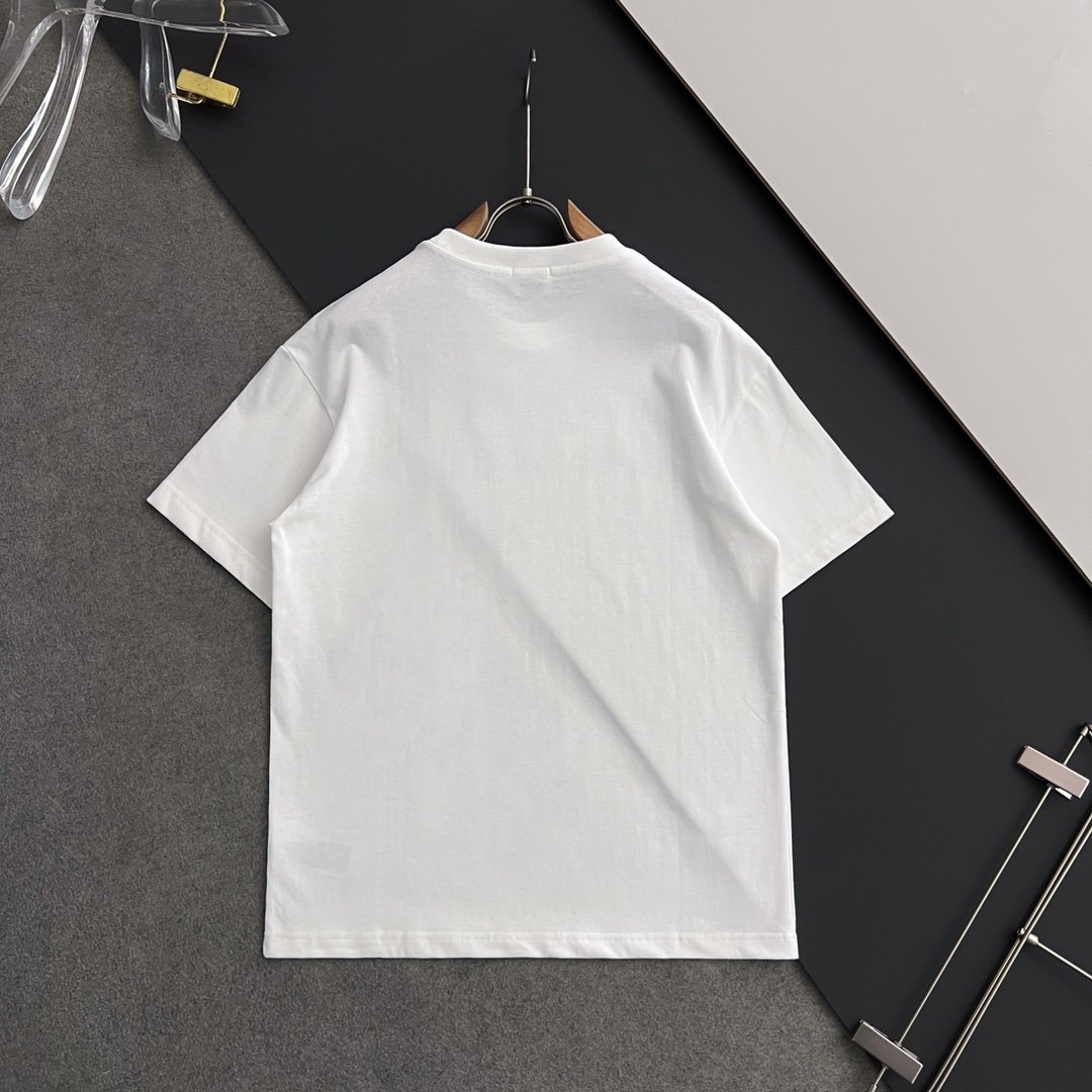 新品高仿精品衣服DIOR圓領短袖T恤純棉 白色