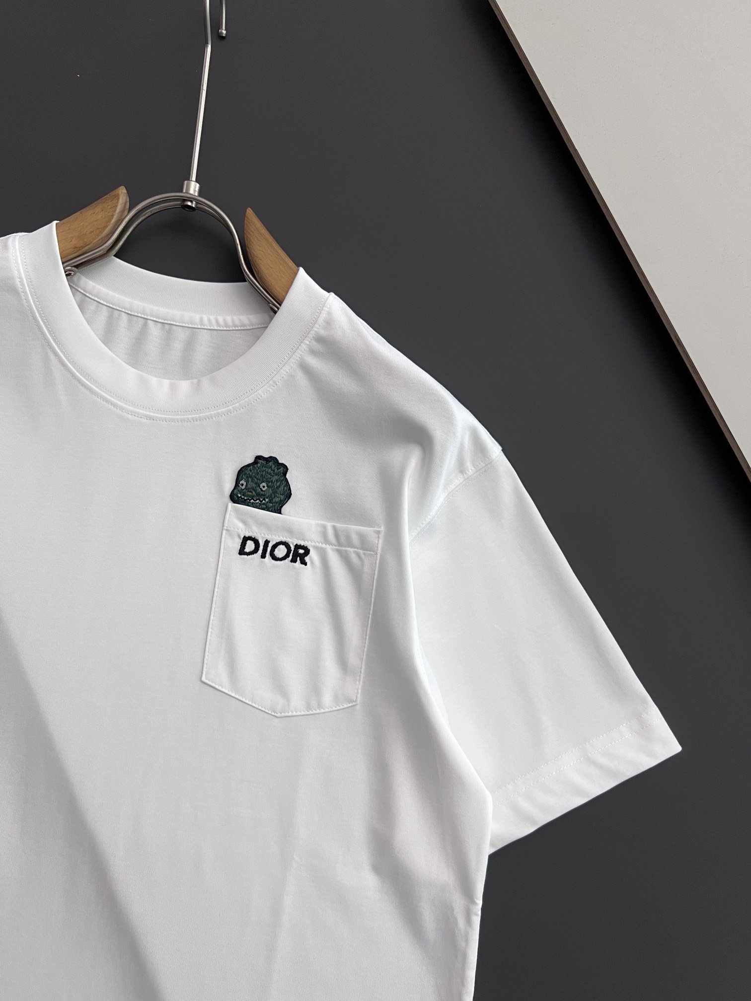 新品高仿精品衣服DIOR圓領短袖T恤純棉 白色