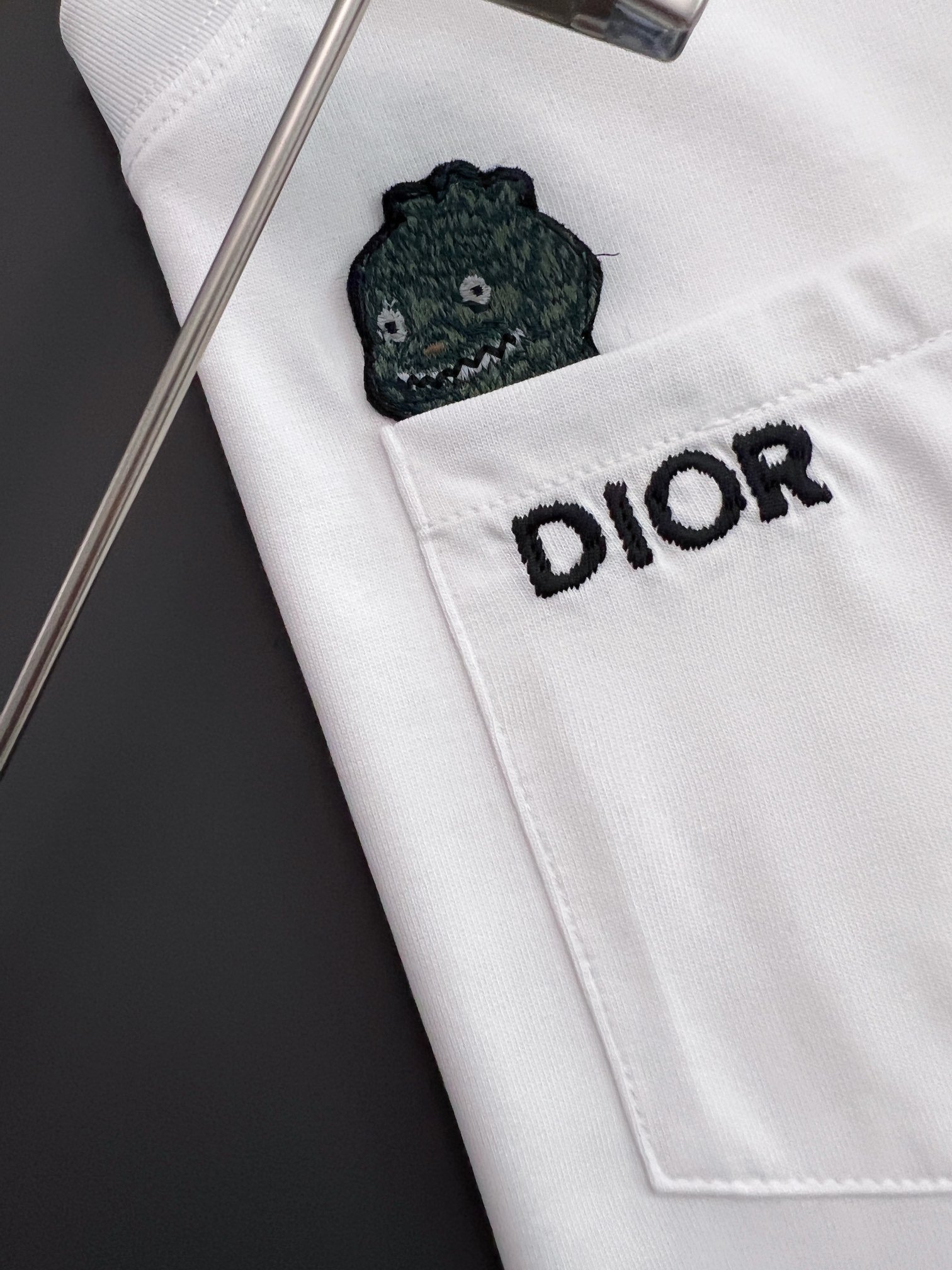 新品高仿精品衣服DIOR圓領短袖T恤純棉 白色