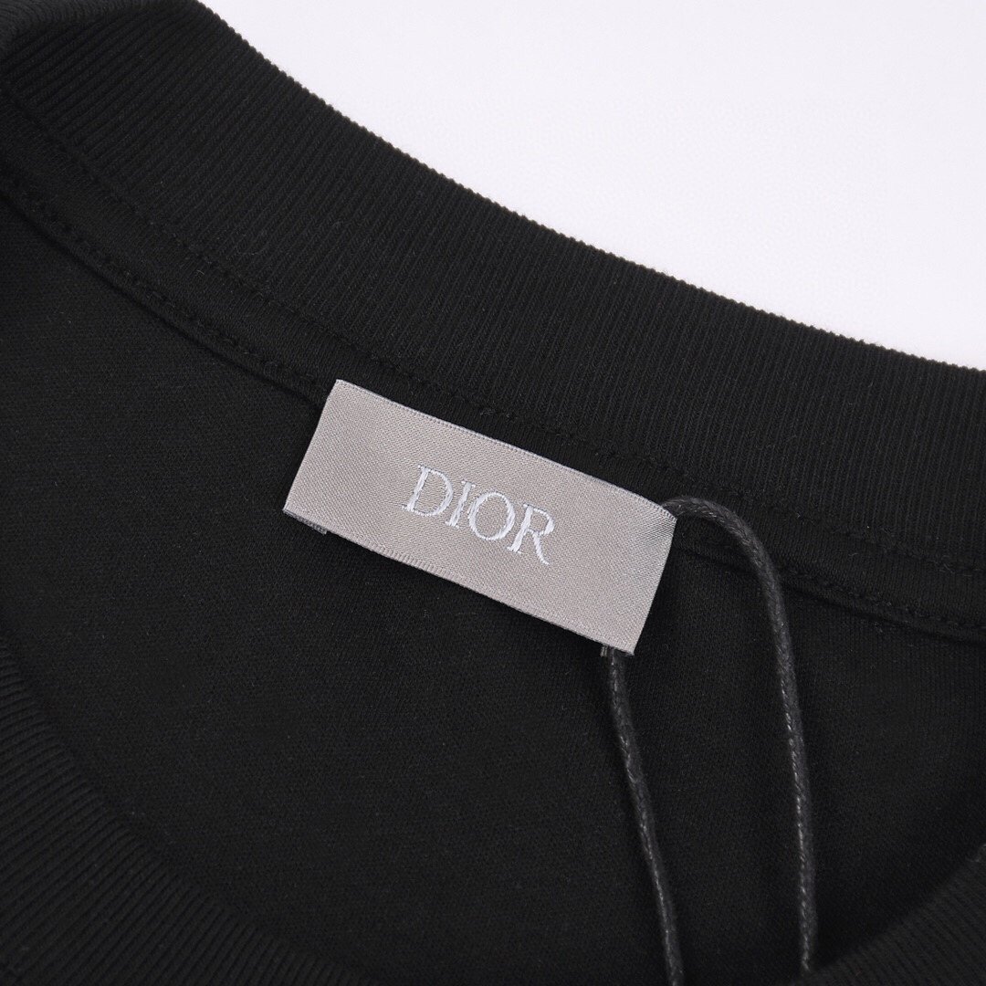 DIOR高仿復刻刺繡logo短袖T恤 男女同款