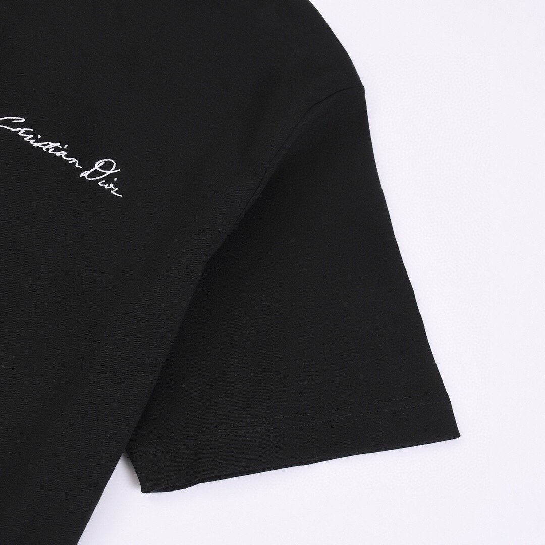 DIOR高仿復刻刺繡logo短袖T恤 男女同款