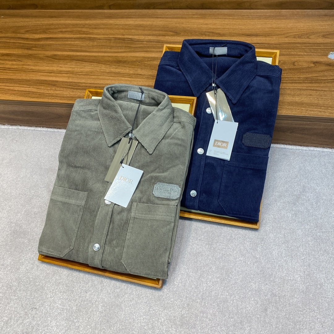 DIOR高仿衣服外套燈芯絨面料薄襯衣