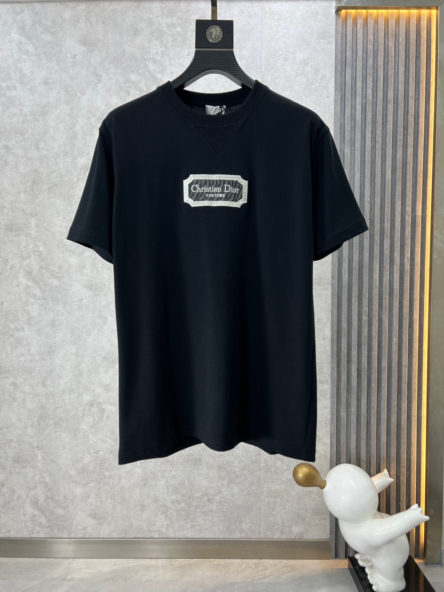 DIOR2024新品高仿男裝衣服純棉短袖T恤 黑色
