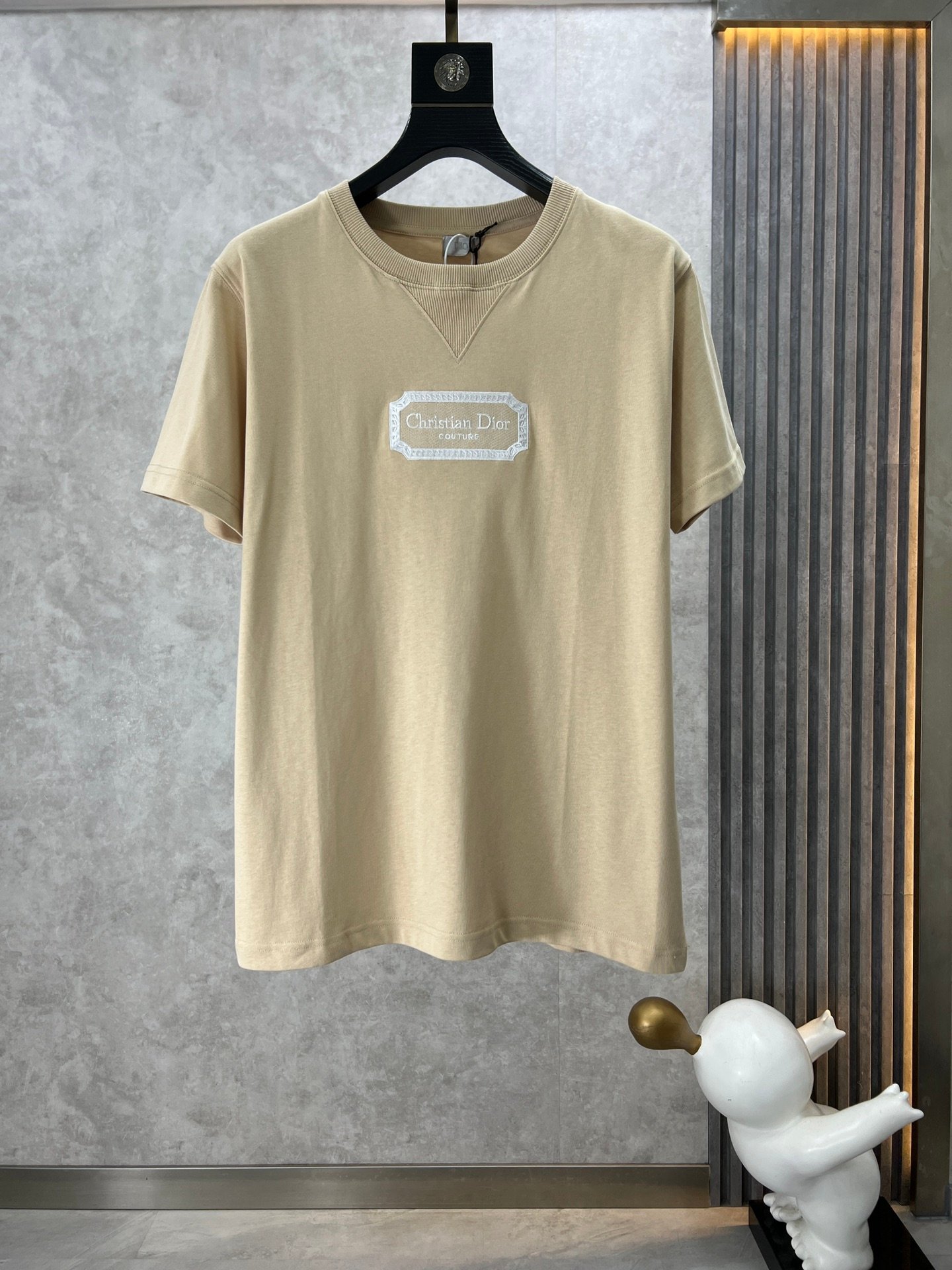 DIOR2024春季新品CD胸前銀標高仿圓領短袖T恤 男女同款