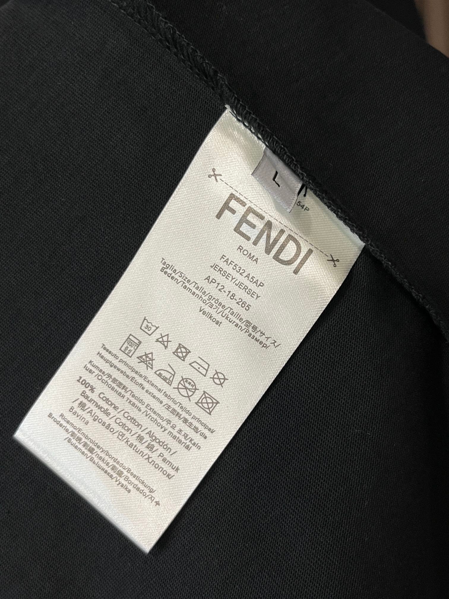 高品質Fendi原單頂級面料最高版本時尚潮流短袖T恤 男裝