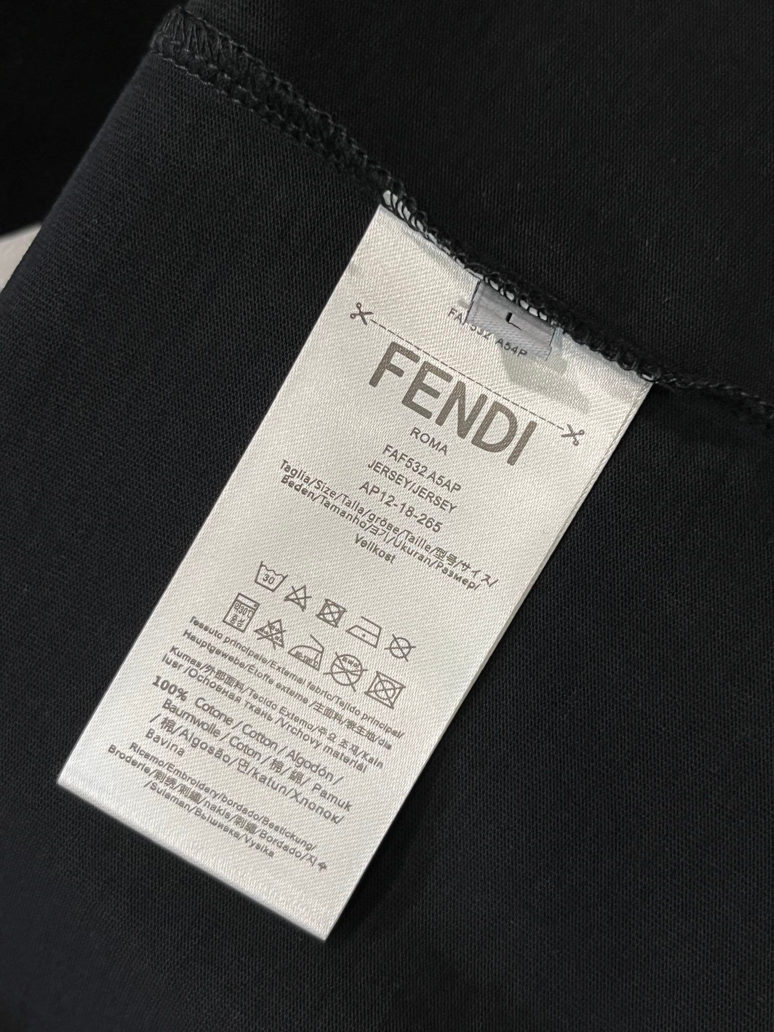 Fendi芬迪高仿最高版本純棉印花logo短袖T恤 專櫃同步男裝