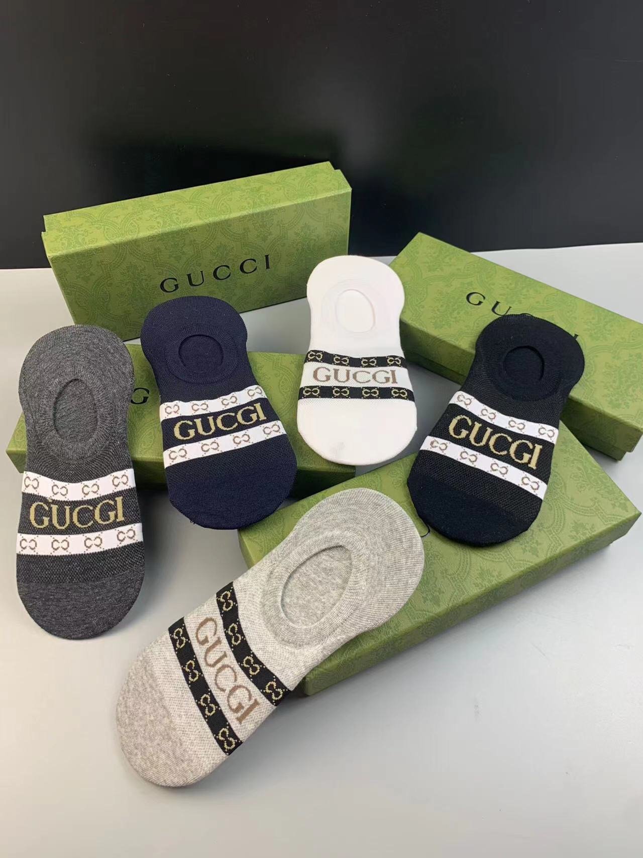 Gucci高仿隱形襪子 一盒五雙