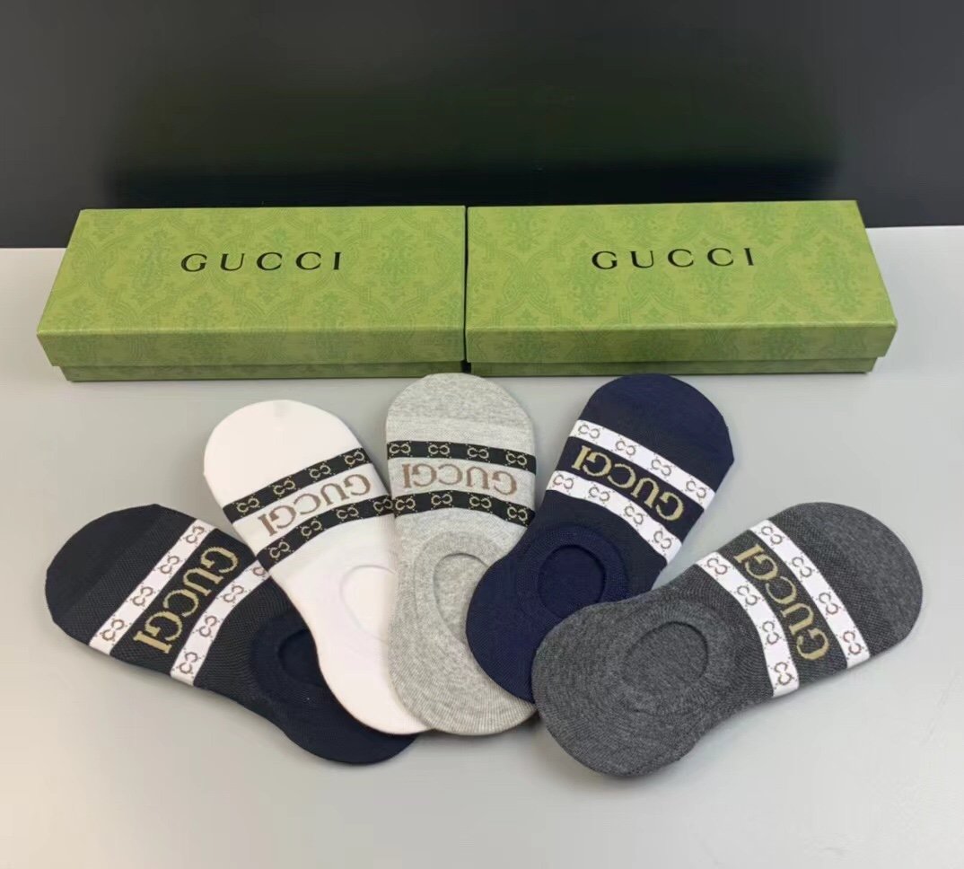 Gucci高仿隱形襪子 一盒五雙