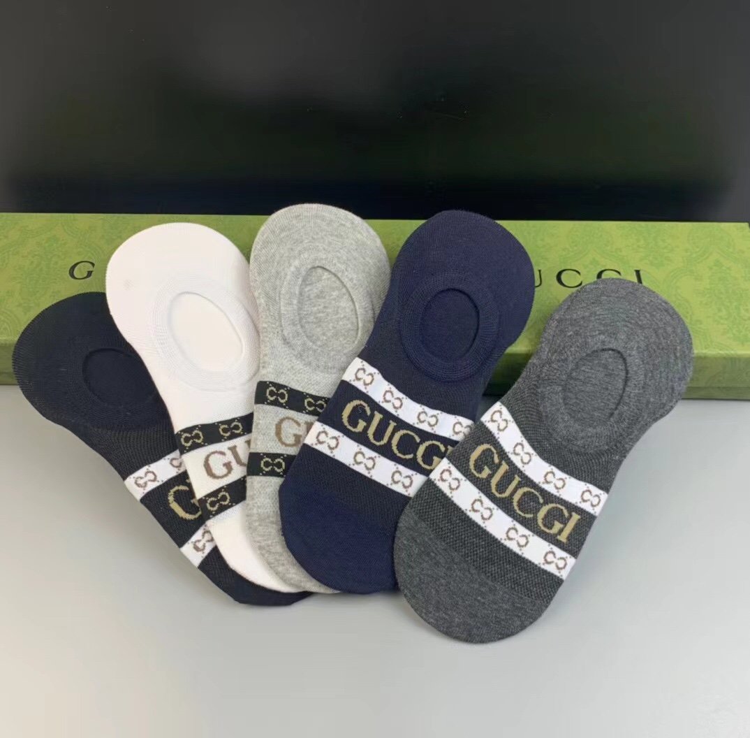 Gucci高仿隱形襪子 一盒五雙