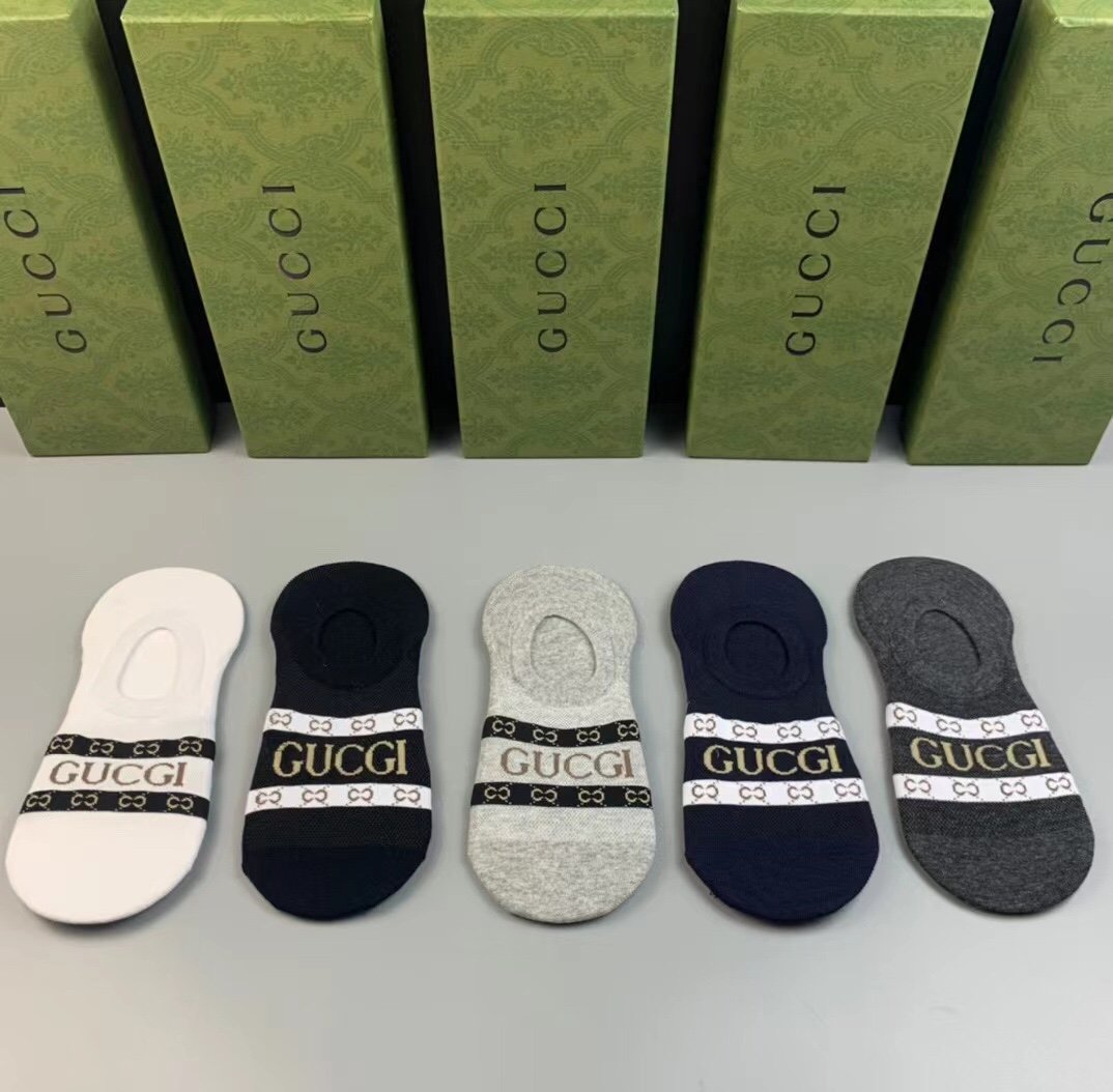 Gucci高仿隱形襪子 一盒五雙