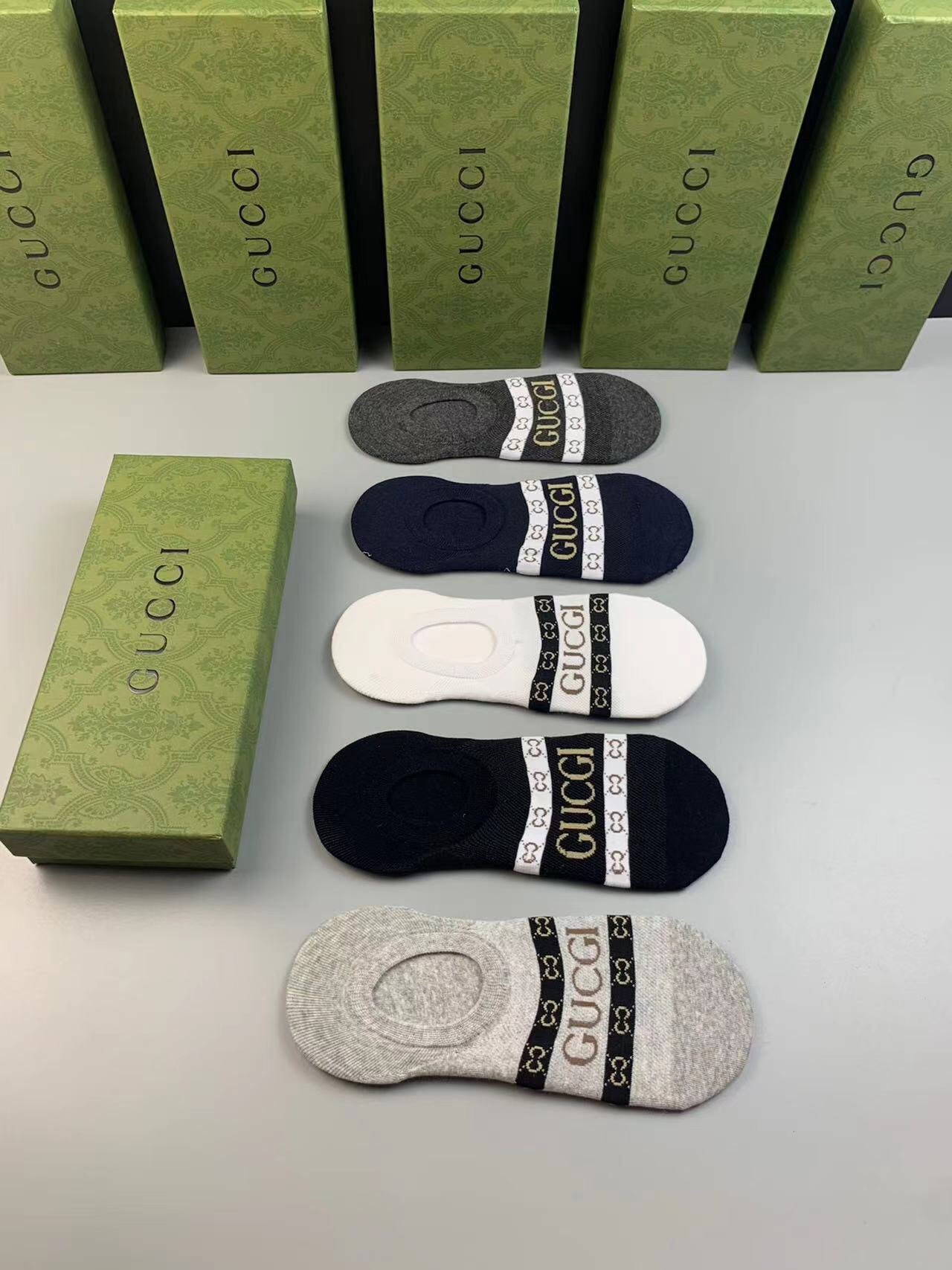Gucci高仿隱形襪子 一盒五雙