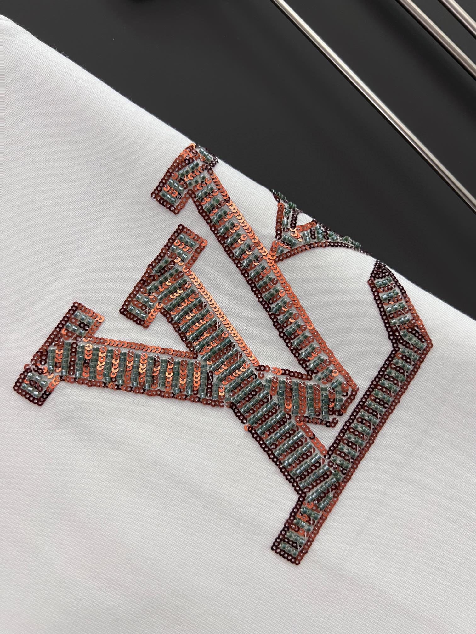 頂級高仿路易威登LV印花純棉圓領短袖T恤 夏季新品