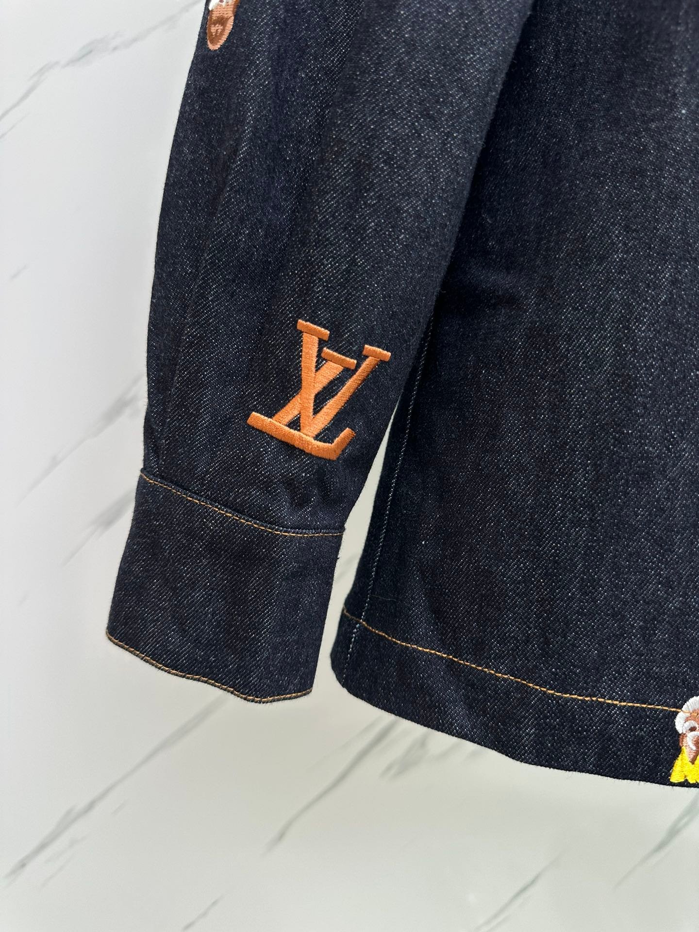 頂級設計LV印花logo男裝長袖路易威登襯衣 牛仔夾克