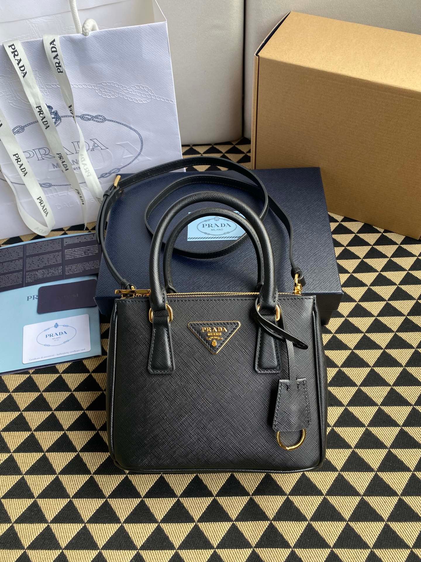 原單普拉達包包 Prada Galleria Saffiano皮革迷你手袋mini殺手包