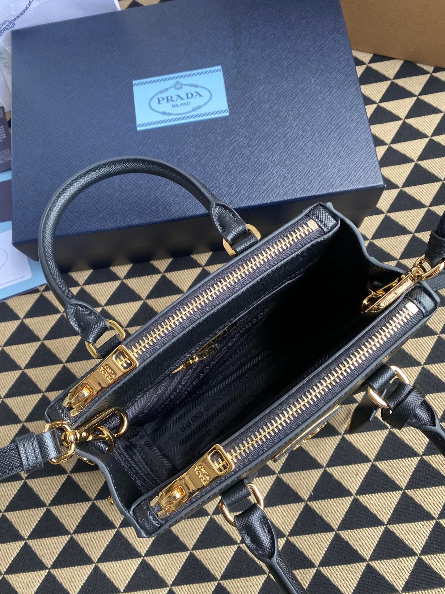 原單普拉達包包 Prada Galleria Saffiano皮革迷你手袋mini殺手包