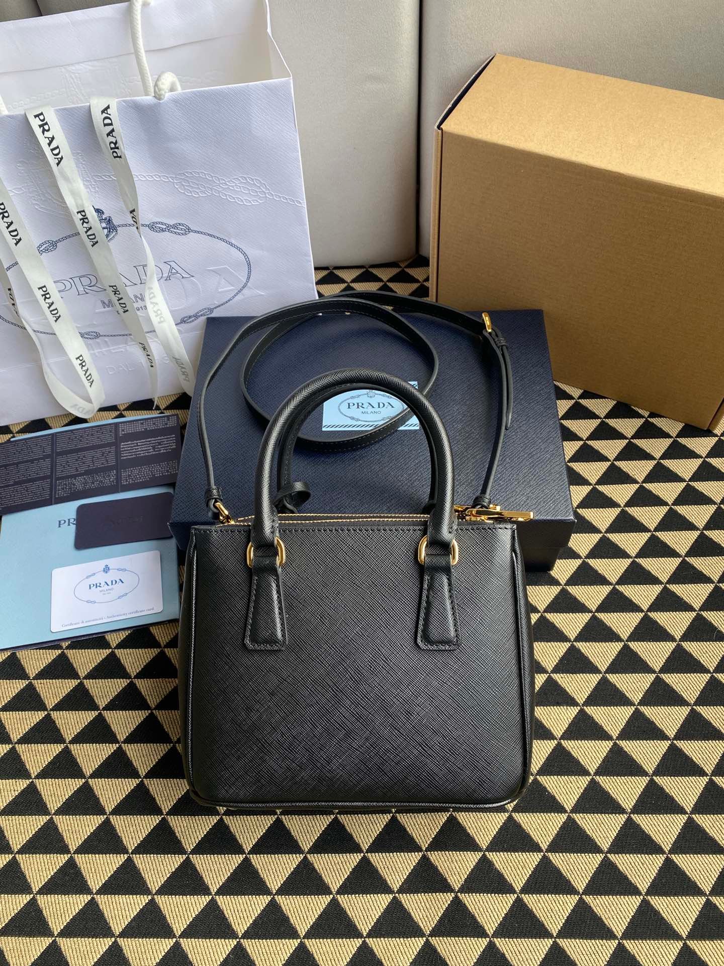 原單普拉達包包 Prada Galleria Saffiano皮革迷你手袋mini殺手包
