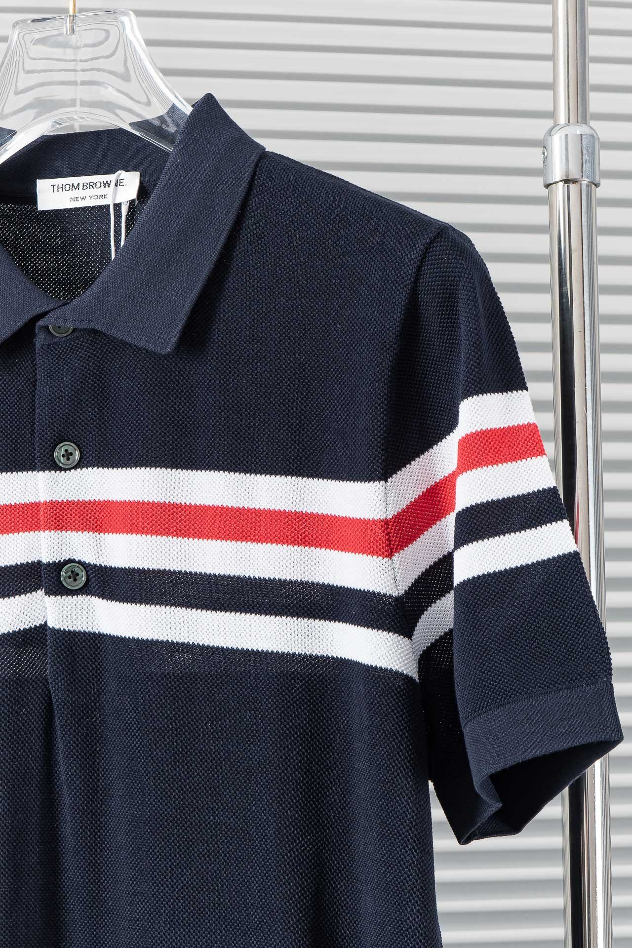 高仿服裝Thom Browne2024針織翻領短袖Polo衫