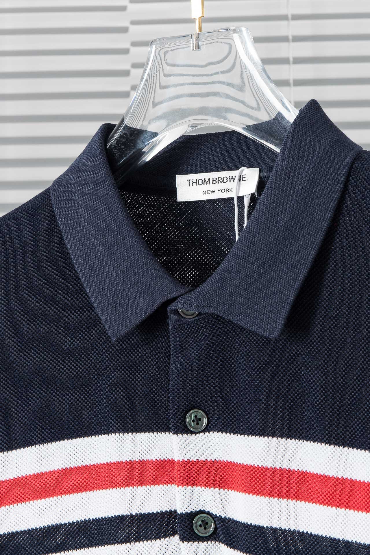 高仿服裝Thom Browne2024針織翻領短袖Polo衫