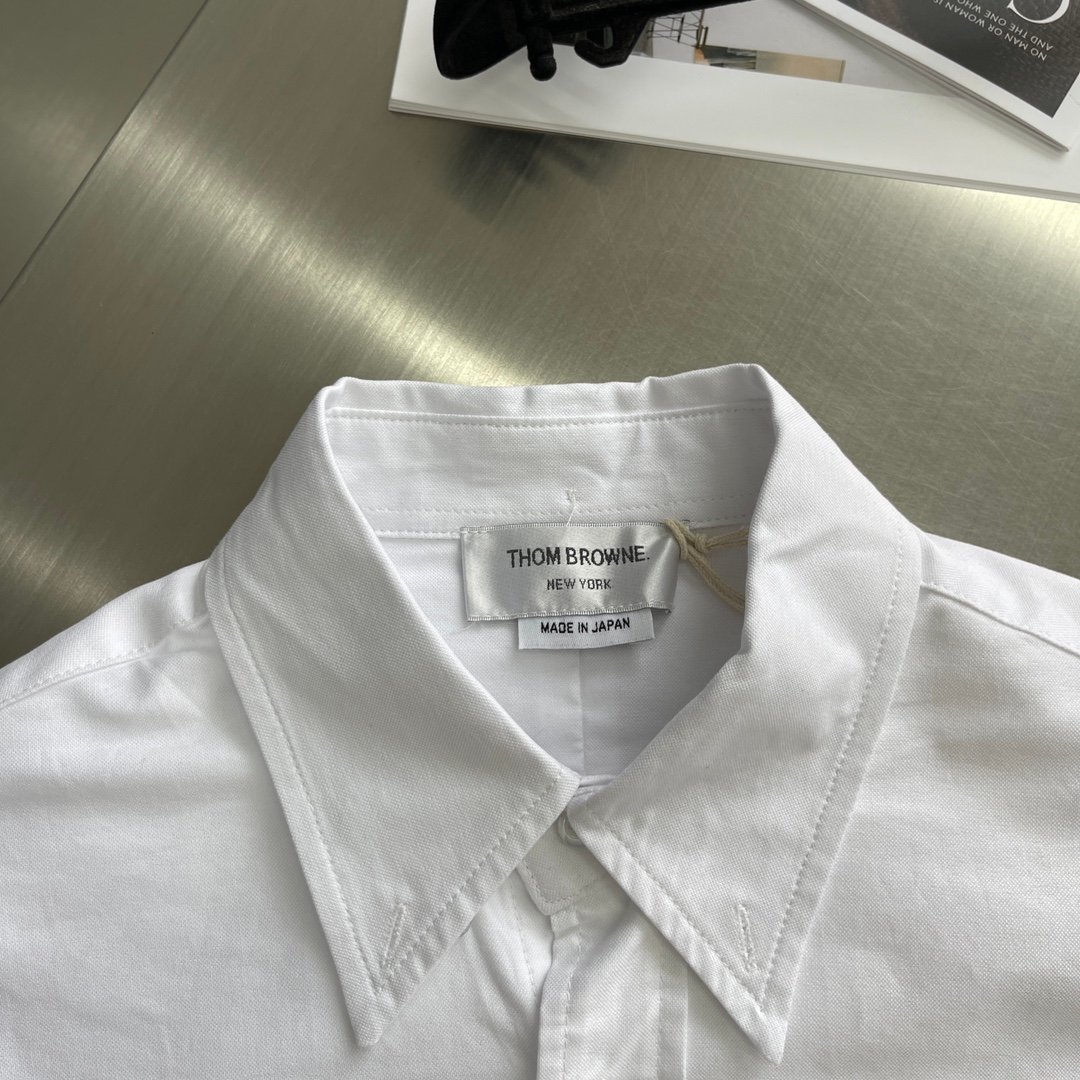 特姆佈朗TB高仿精品衣服純色白色襯衣