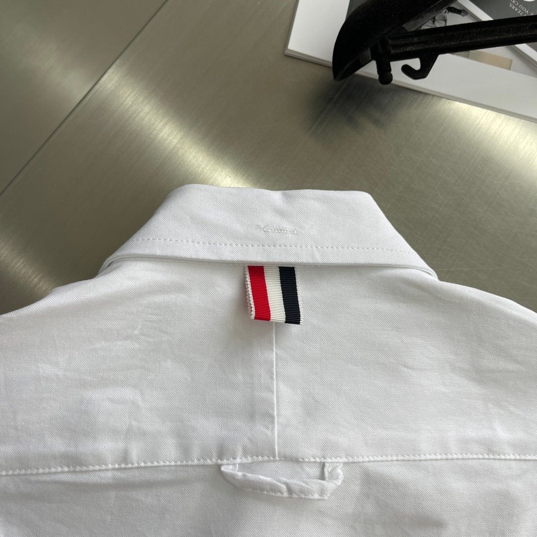 特姆佈朗撞色設計頂級高仿精品衣服長袖襯衣牛津紡