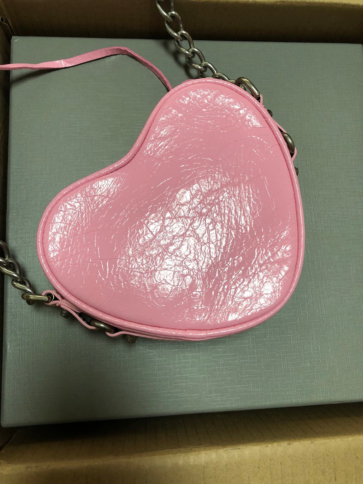 1比1複刻BALENCIAGA巴黎世家 LE CAGOLE HEART愛心包 迷你手袋 粉紅