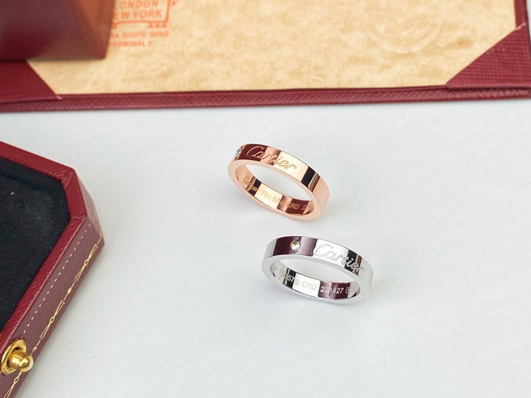Cartier 卡地亞字母logo高仿單磚戒指 經典專櫃同步款