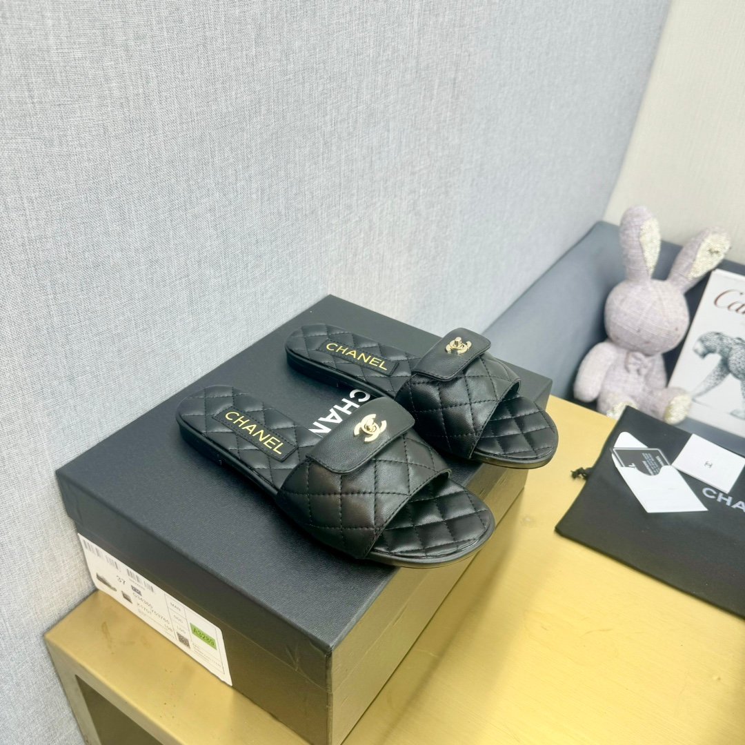 頂級設計香奈兒一比一走秀款涼鞋 女款 黑色