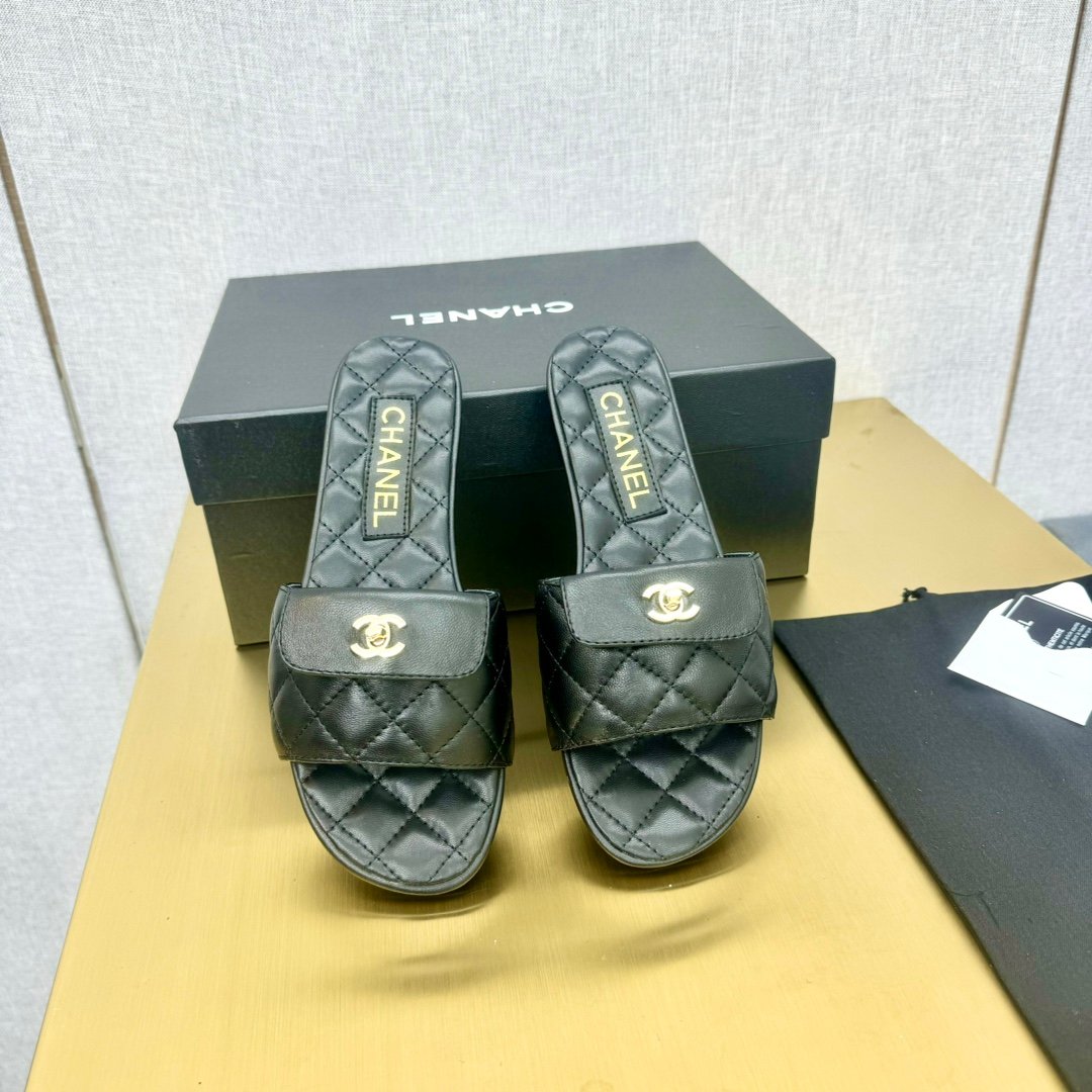頂級設計香奈兒一比一走秀款涼鞋 女款 黑色