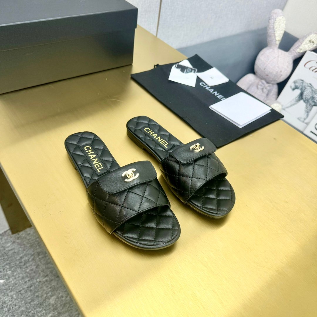 頂級設計香奈兒一比一走秀款涼鞋 女款 黑色