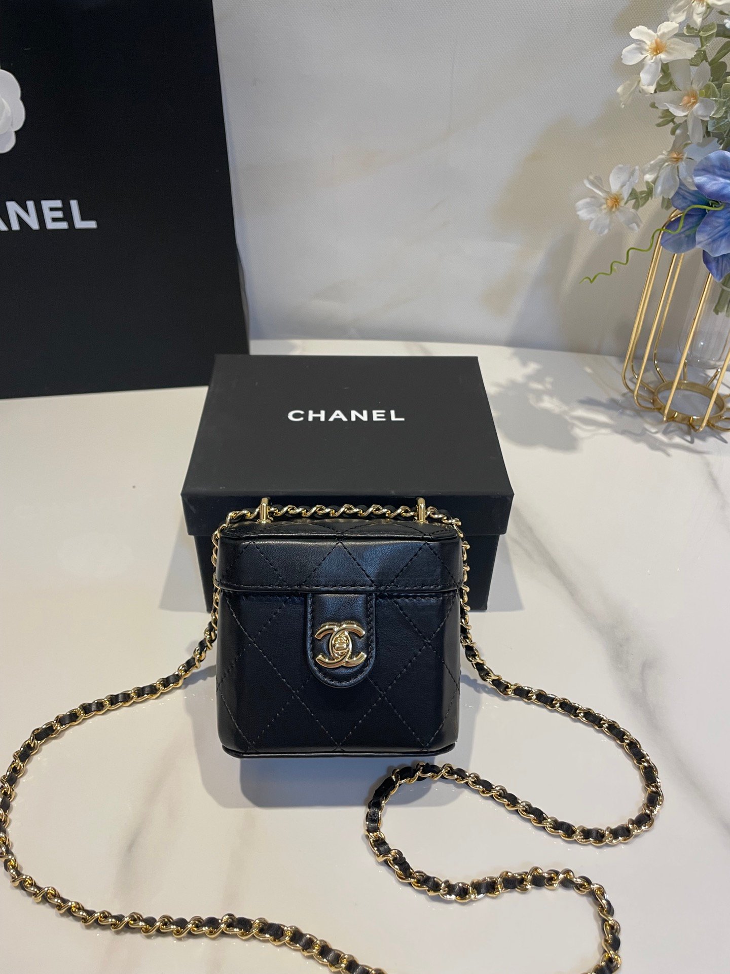 CHANEL香奈兒頂級高仿鏈條包mini包包女裝真皮
