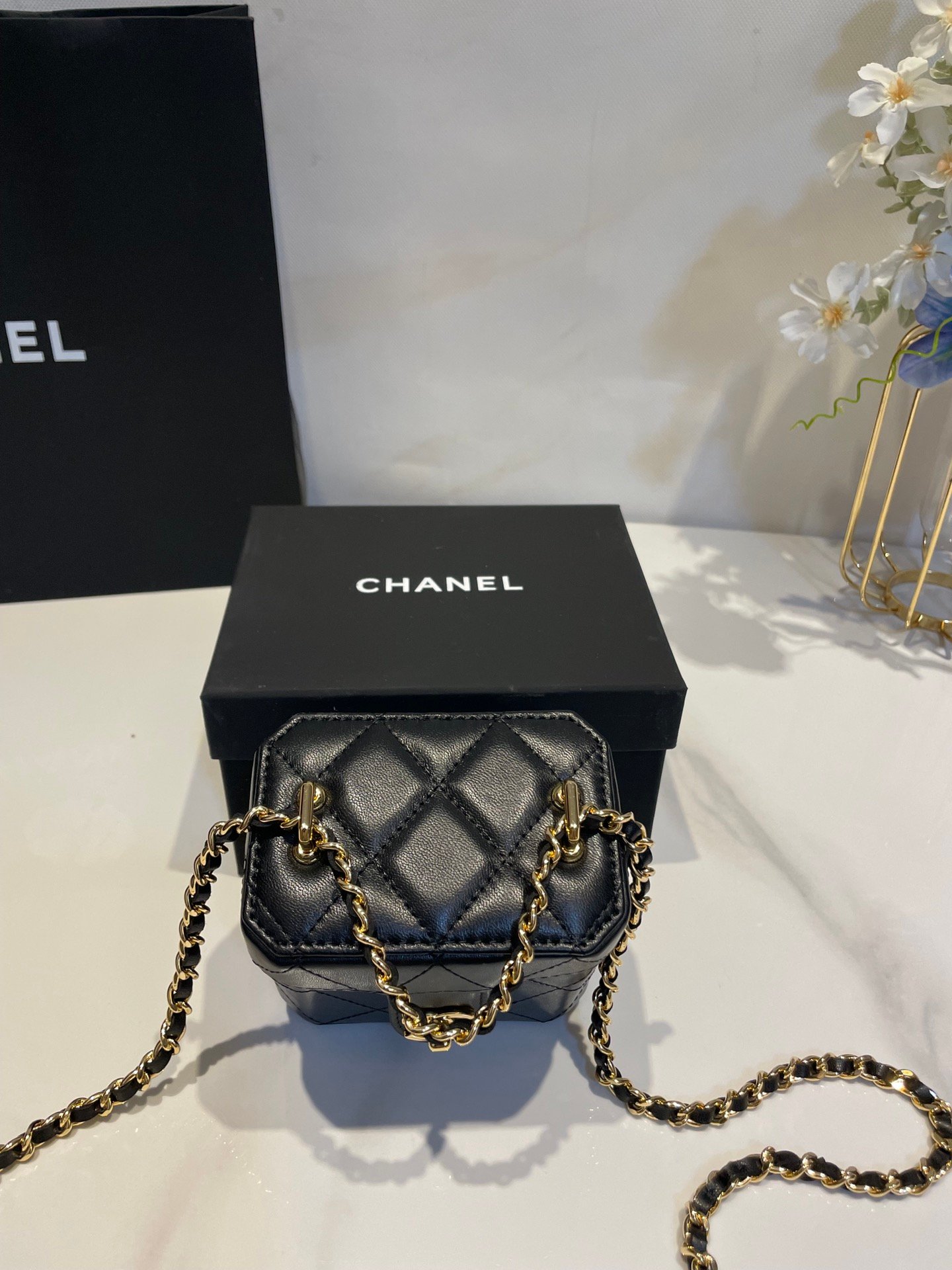 CHANEL香奈兒頂級高仿鏈條包mini包包女裝真皮
