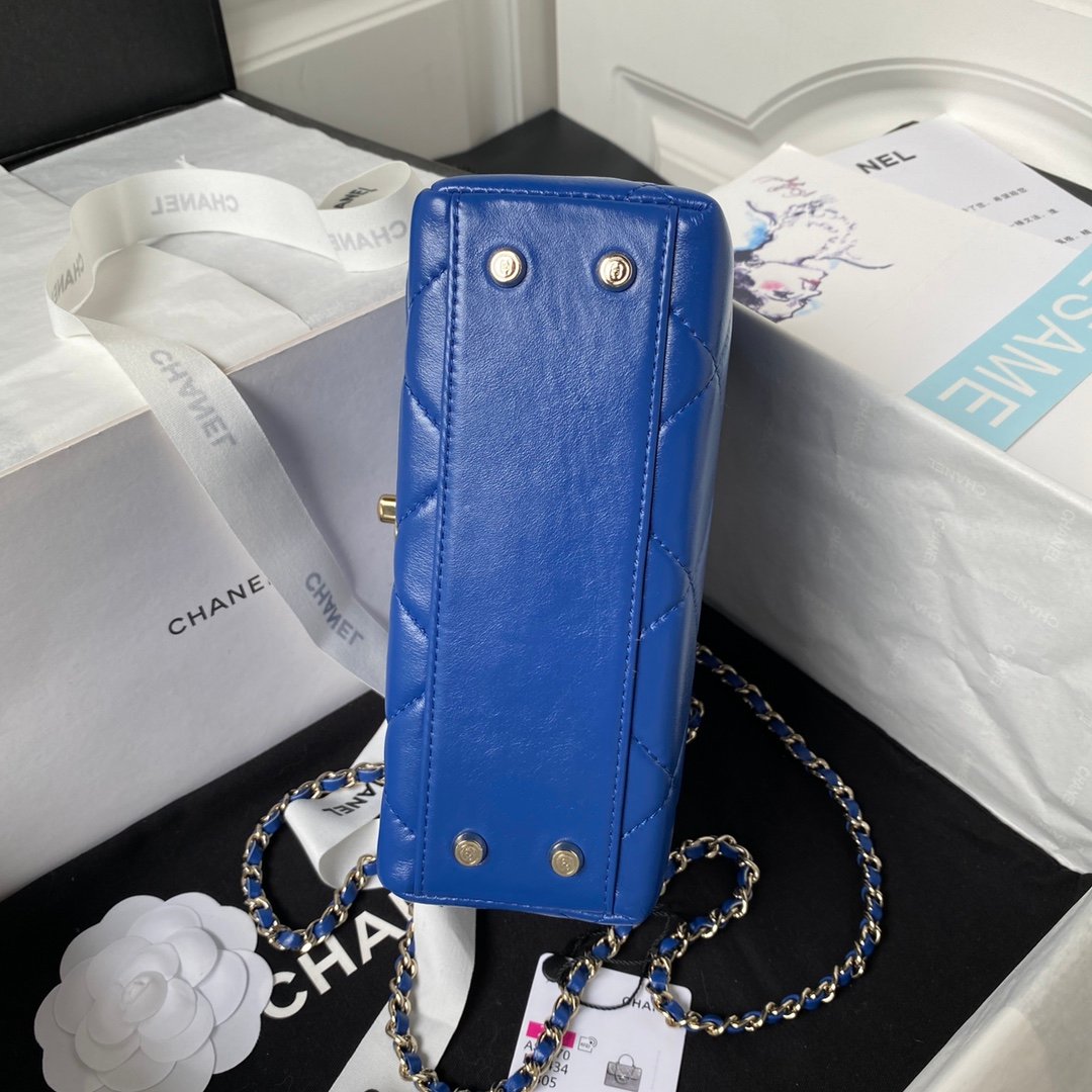 CHANEL頂級原單讓人眼前一亮女裝手提包藍色真皮