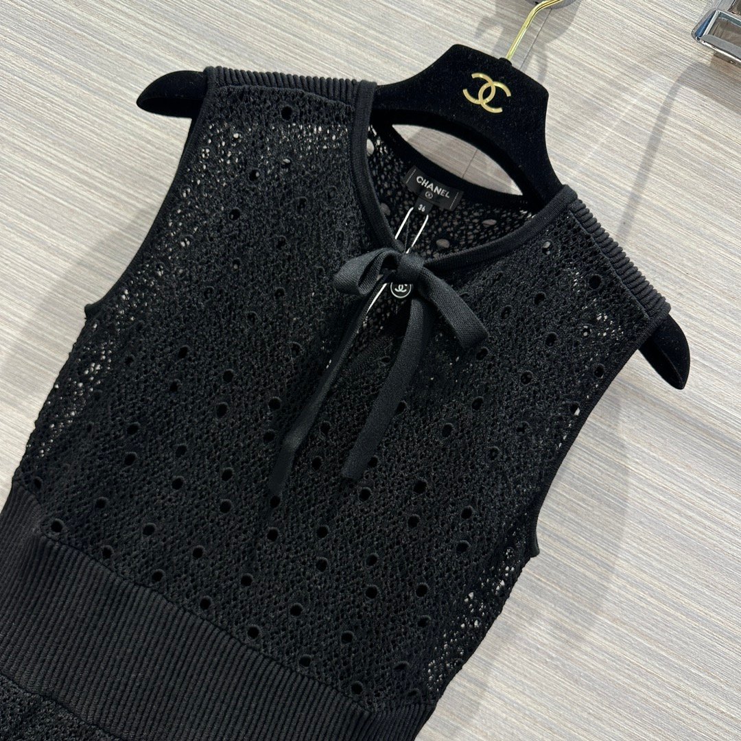CHANEL香奈兒高仿連衣裙 黑色真絲材質 值得擁有