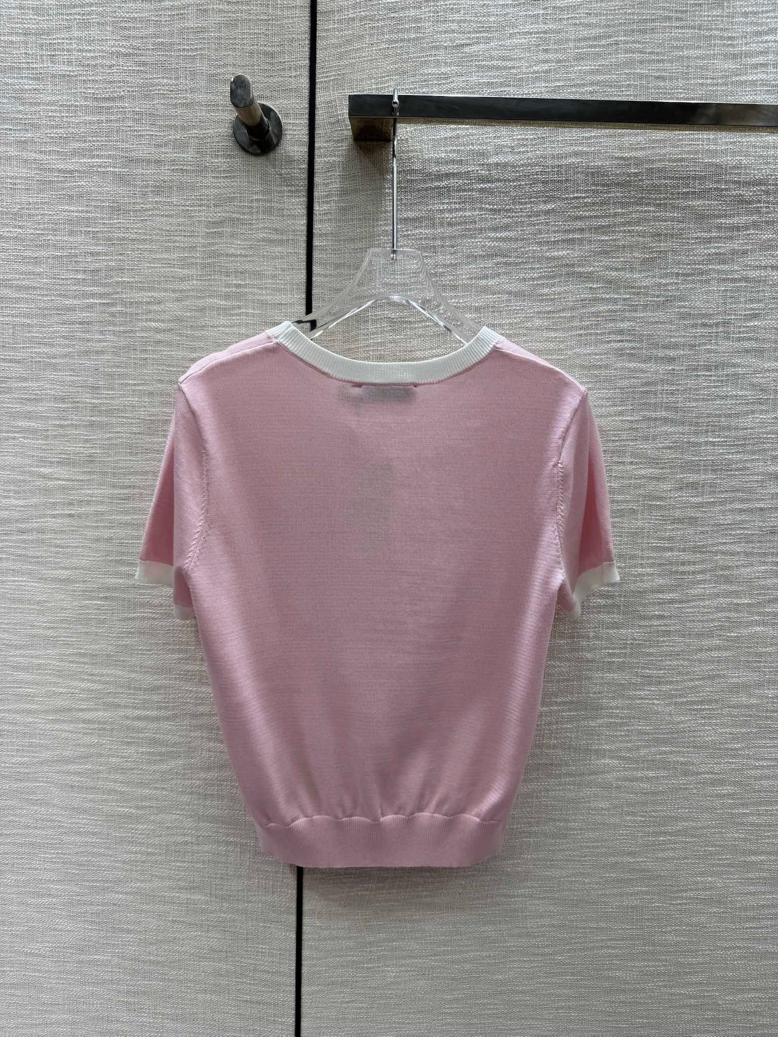 頂級高端品質春夏最新系列女款圓領短袖T恤針織衫