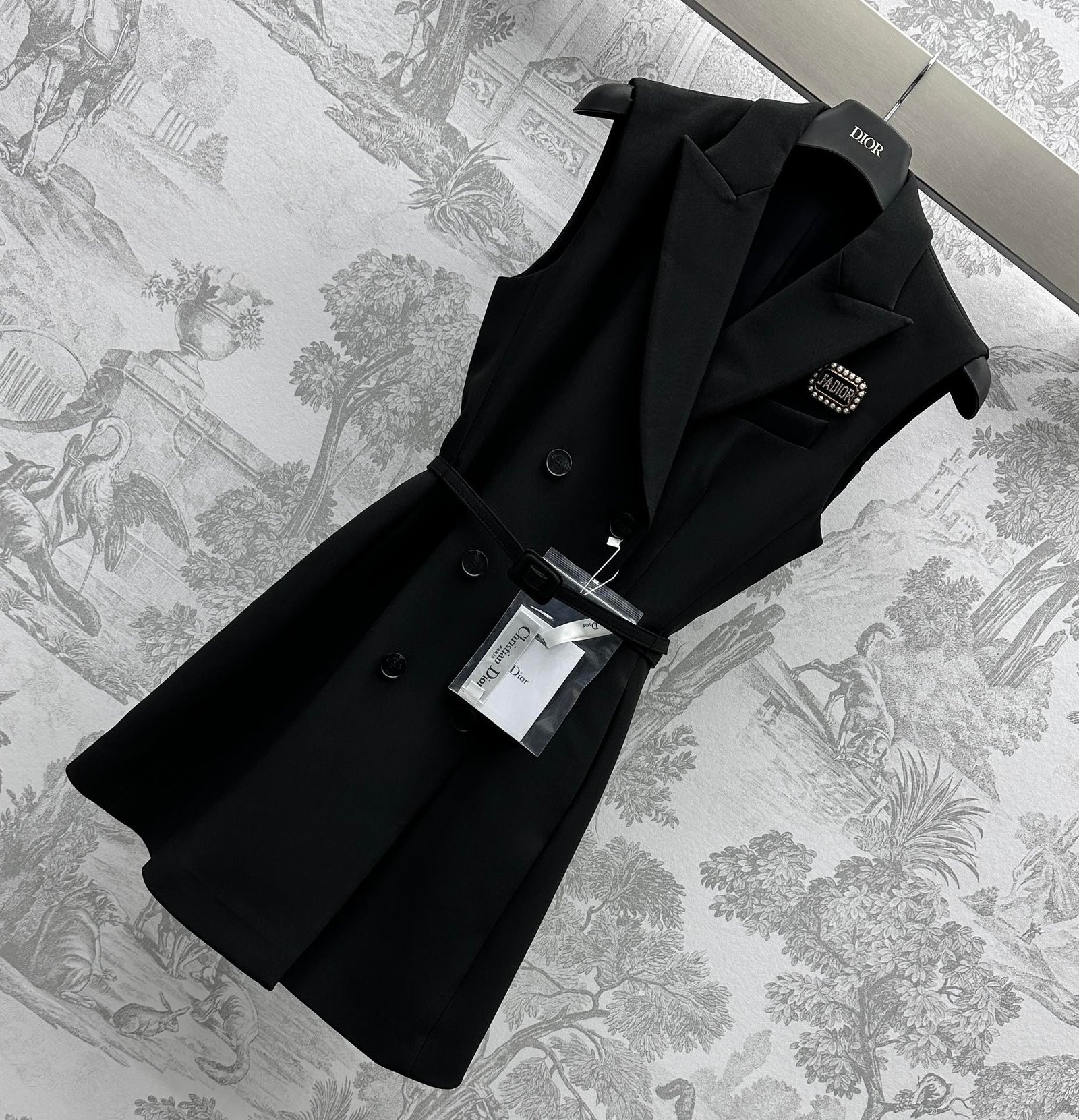 頂級原單DIOR迪奧女裝衣服無袖馬甲裙 黑色
