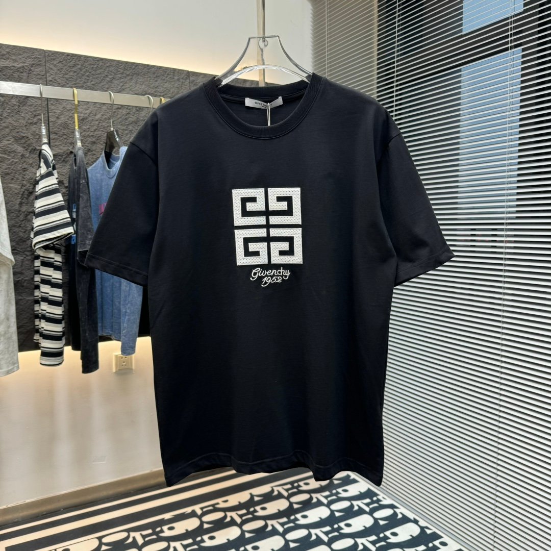 紀梵希高仿男裝純棉刺繡工藝短袖T恤