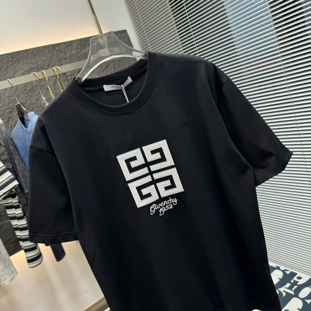 紀梵希高仿男裝純棉刺繡工藝短袖T恤