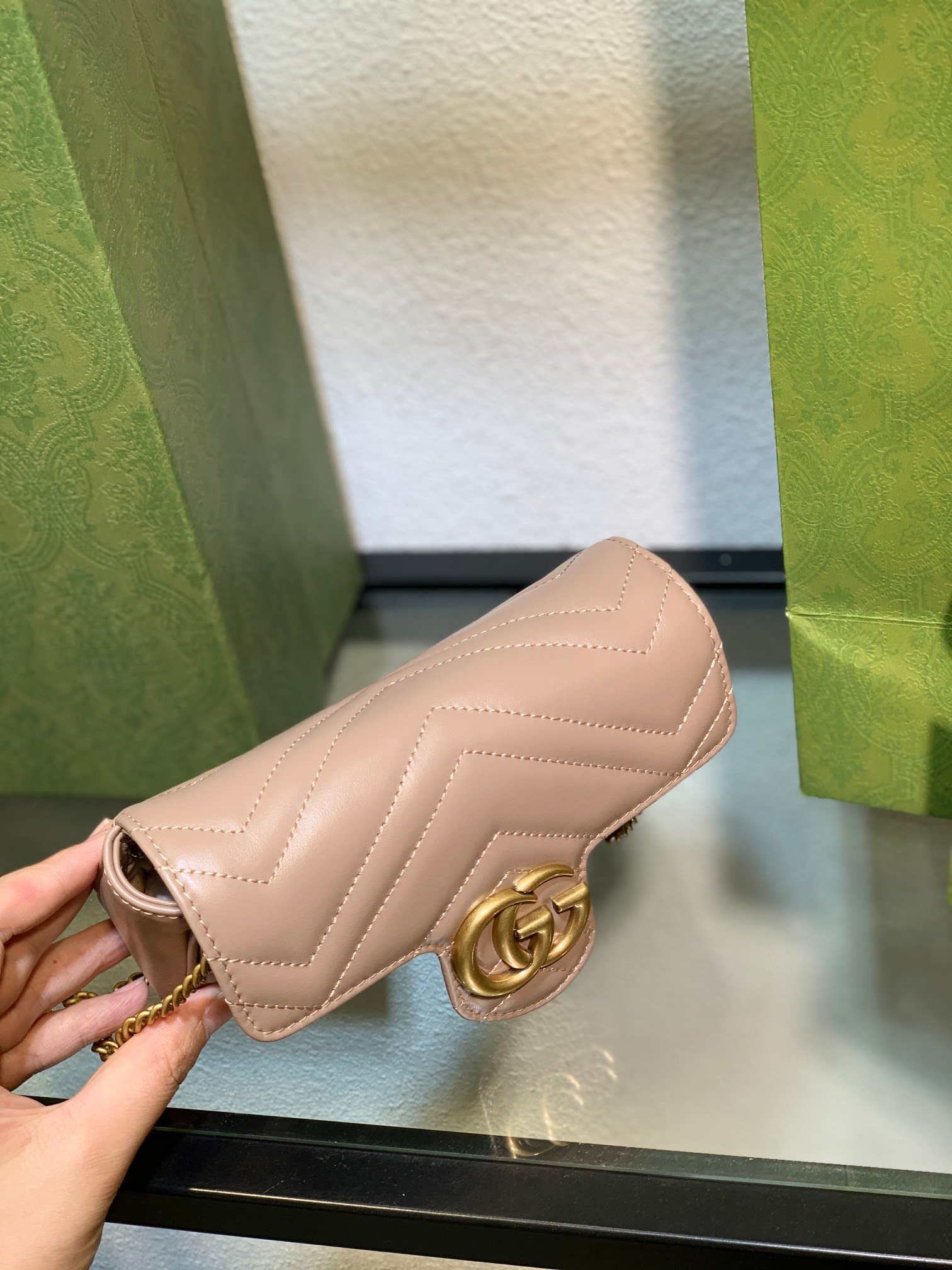 Marmot miniGucci 高仿 mini肩背包 原廠皮質