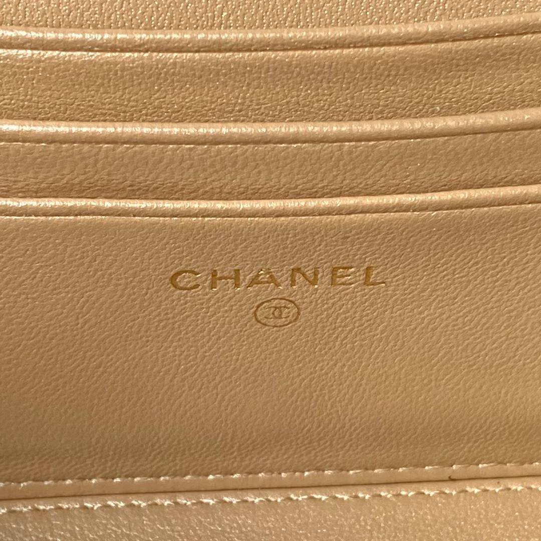 CHANEL香奈兒頂級新品女士羊皮化妝包單肩包mini形狀